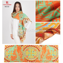 Factory exclusive design wool scarf SWR0039 digital printed colour wool scarf